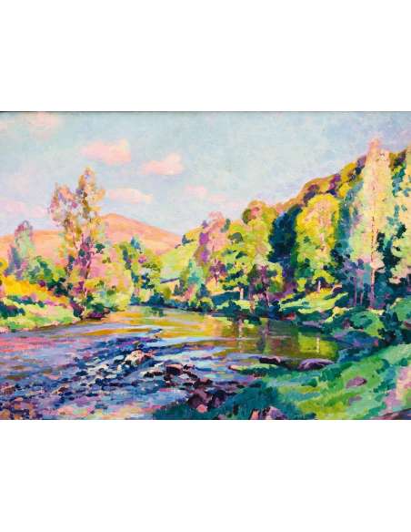 Ballot Clementine Spring In Creuse 1915 Oil On Canvas Signed - Landscape Paintings-Bozaart