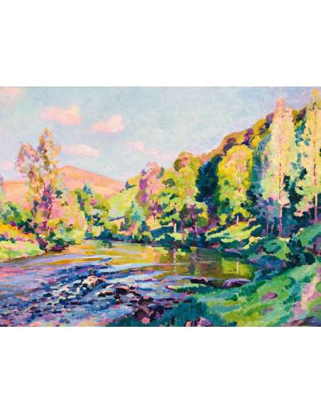 Ballot Clementine Spring In Creuse 1915 Oil On Canvas Signed - Landscape Paintings-Bozaart