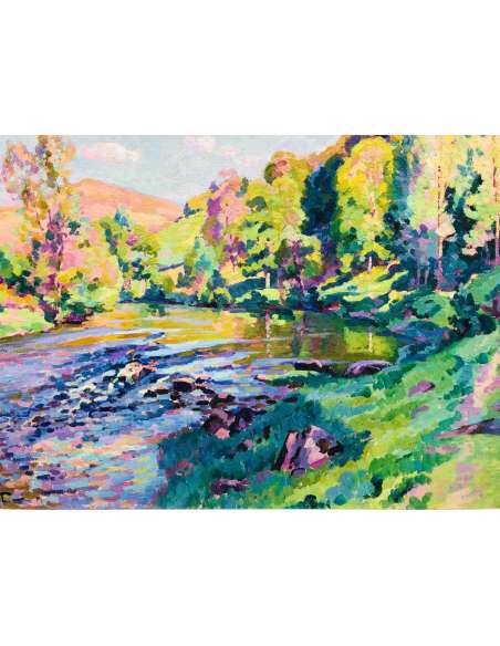 Ballot Clementine Spring In Creuse 1915 Oil On Canvas Signed - Landscape Paintings-Bozaart