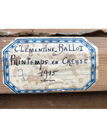 Ballot Clémentine Printemps En Creuse 1915 Huile Sur Toile Signée - Tableaux paysages-Bozaart