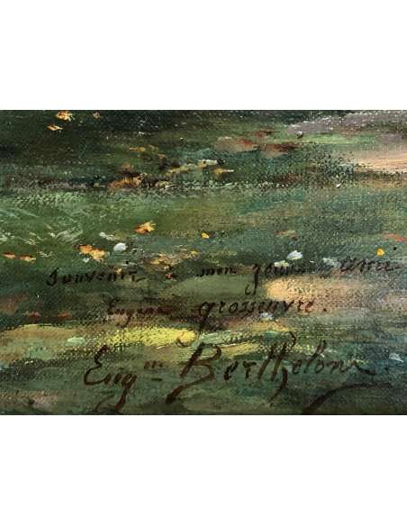 Berthelon Eugène Vue Sur Etretat En 1897 Huile Signée Datée 1897 - Tableaux paysages-Bozaart