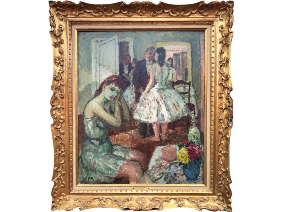 Cosson Marcel Painting Early 20th Ballerinas The Flowery Lodge at the Opera Signed Oil Painting