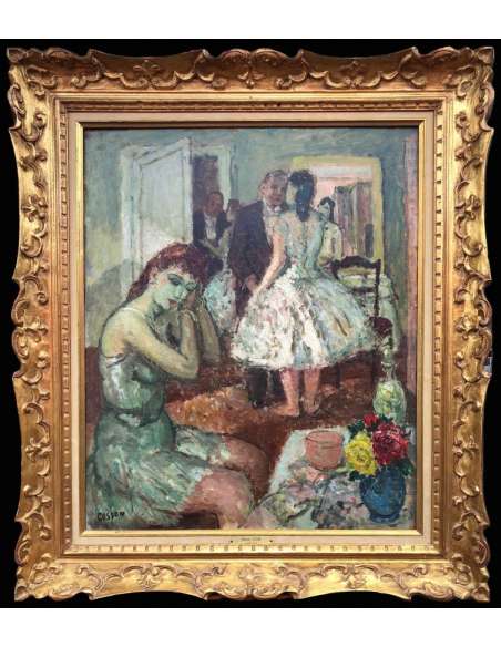 Cosson Marcel Painting Early 20th Ballerinas The Flowery Lodge at the Opera Signed Oil Painting - Paintings genre scenes-Bozaart