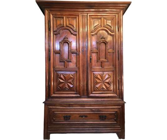 17th Century Cherry Trouser Wardrobe Opening With Two Doors And A Large Drawer - cabinets