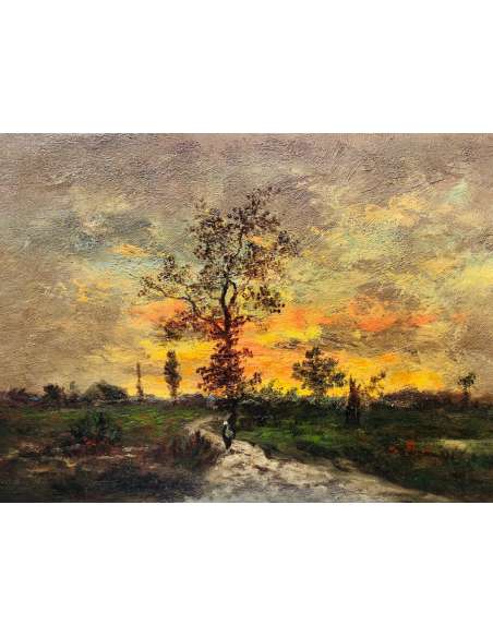 Rousseau Theodore Sunny Path Oil On Panel Signed Certificate - Landscape Paintings-Bozaart