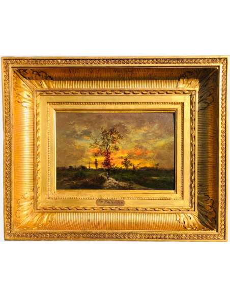 Rousseau Theodore Sunny Path Oil On Panel Signed Certificate - Landscape Paintings-Bozaart