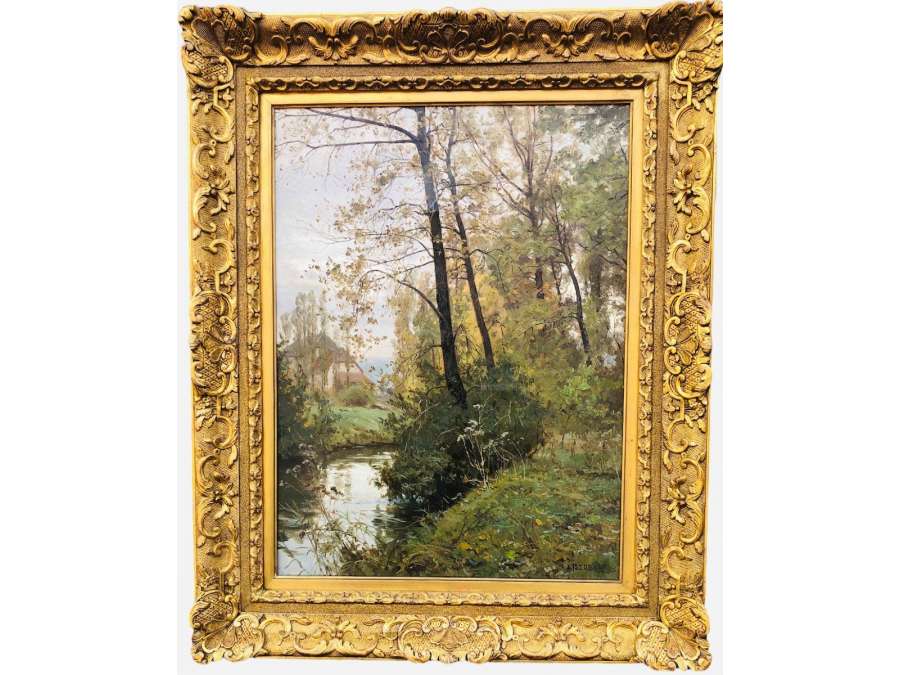 Isenbart Emile Landscape Of The Doubs The River Oil On Canvas Signed