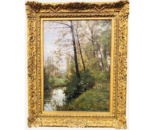 Isenbart Emile Landscape Of The Doubs The River Oil On Canvas Signed - Landscape Paintings