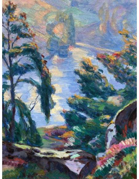 Alluaud Eugène Vue De La Vallée De La Creuse Ecole Française 20è Siècle Huile Signée - Tableaux paysages Alluaud Eugène Vue De La Vallée De La Creuse Ecole Française 20è Siècle Huile Signée - Tableaux paysages-Bozaart