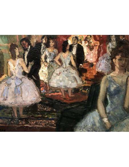 Cosson Marcel Painting 20th Ballerinas In The Living Room Of Subscribers to the Opera Signed Oil Painting - Paintings genre scen-Bozaart