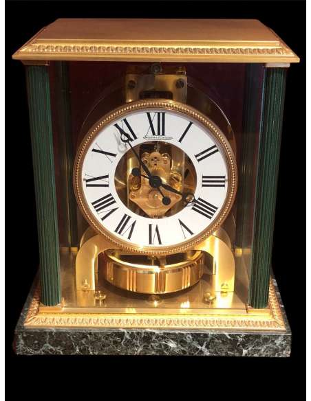 Pendule Atmos Jaeger-lecoultre Modèle Vendôme Socle En Marbre Vert - pendules anciennes-Bozaart