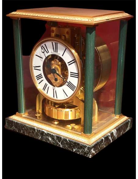 Pendule Atmos Jaeger-lecoultre Modèle Vendôme Socle En Marbre Vert - pendules anciennes-Bozaart