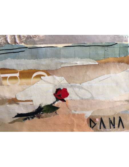 Dana André-didier Souvenir Of Paris Collages On Signed Canvas - Landscape Paintings-Bozaart