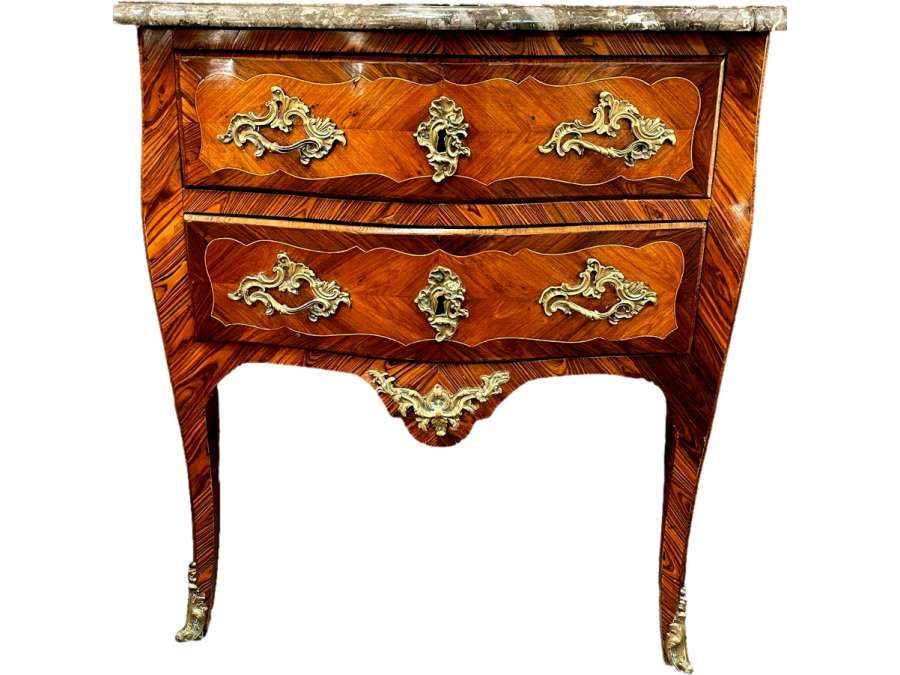 Small commode+ in wood of Louis XV style. 18th century