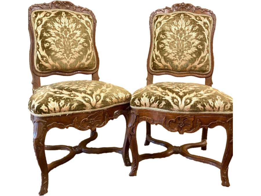 Pair of beechwood chairs + 18th century