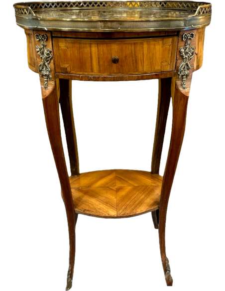 Table De Salon En Marqueterie. Style Transition. Louis XV-Louis XVI. Epoque XIXè Siècle - tables salon, chiffonnières-Bozaart