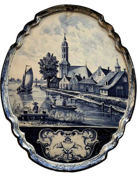 Decorative Earthenware Plate From Delft From The 19th century - Decorative objects, earthenware vases-Bozaart