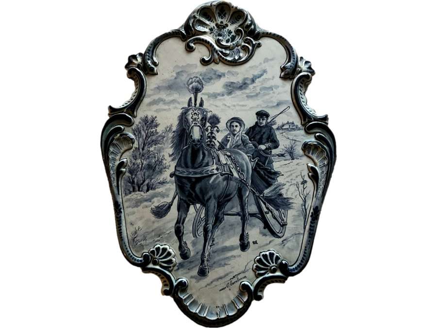 Plaque En Faïence De Delft « tichelaar Makkum » 19ème - Objets décoratifs ,vases en faïence