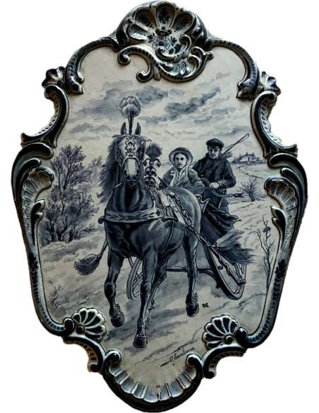 Plaque En Faïence De Delft « tichelaar Makkum » 19ème - Objets décoratifs ,vases en faïence-Bozaart