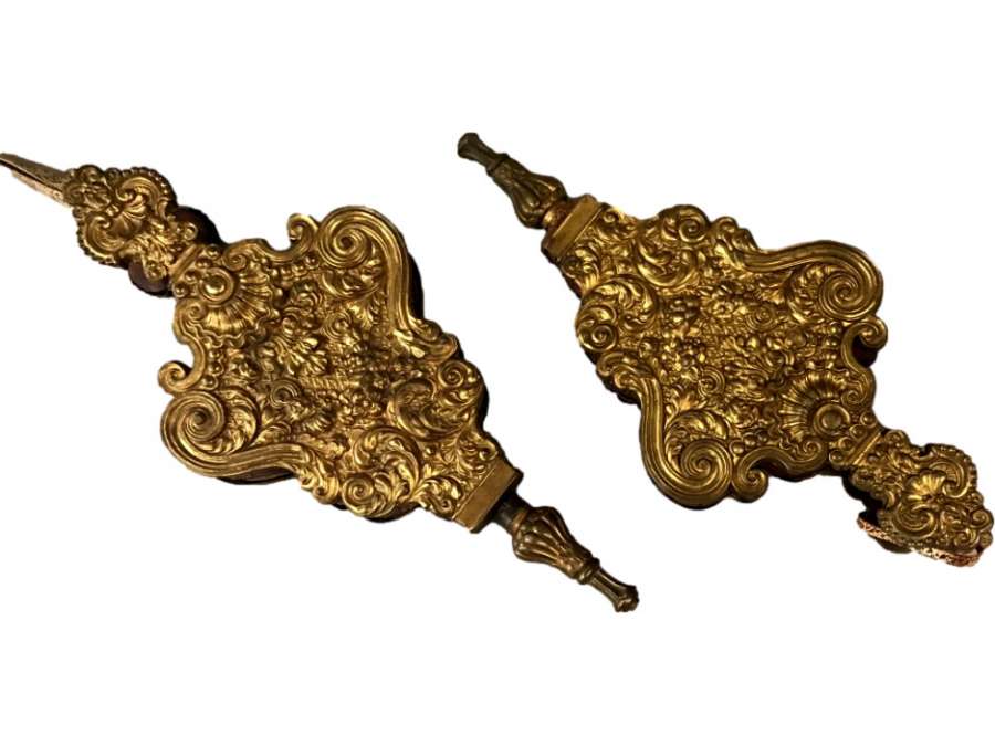 Pair Of Bellows From The Late 17th Century Exceptional Pressed Brass