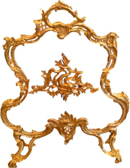 Pare Feu En Bronze Doré 19 éme Siècle - chenets, accessoires de cheminée-Bozaart