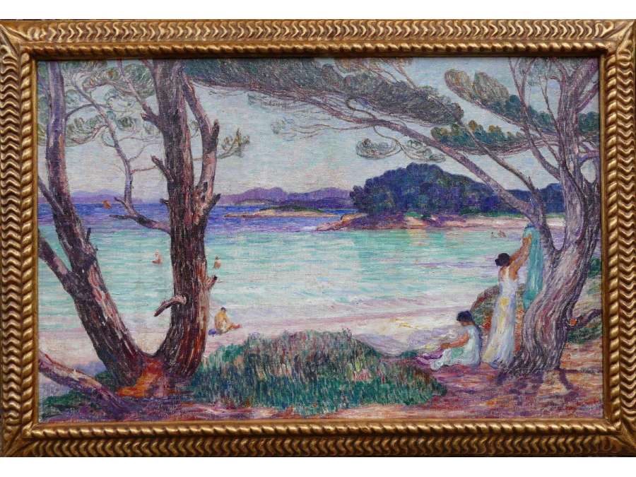 Detroy Léon The Bay Of Agay Or St Tropez In 1920 Oil On Canvas Signed