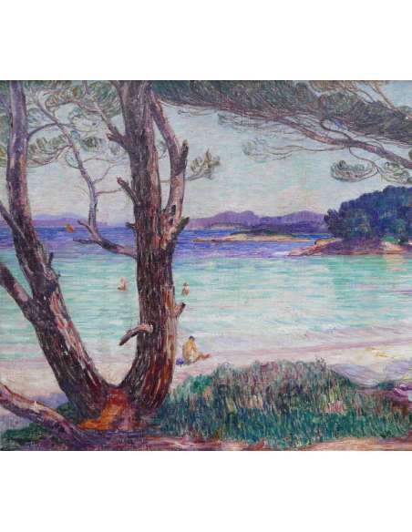 Detroy Léon The Bay Of Agay Or St Tropez In 1920 Oil On Canvas Signed - Marine Paintings-Bozaart