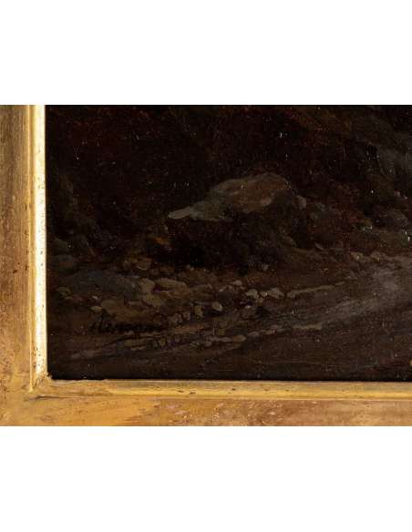 Jean-charles-joseph RÉMOND (1795- 1875)- Animated landscape, View Of Cagnes-sur-Mer, Circa 1840. - Landscape paintings-Bozaart