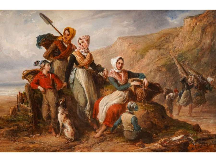Alexandre-marie COLIN (1778- 1875) - Le retour de pêche, circa 1840