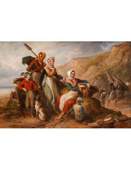 Alexandre-marie COLIN (1778- 1875) - The return of fishing, circa 1840 - Marine paintings-Bozaart