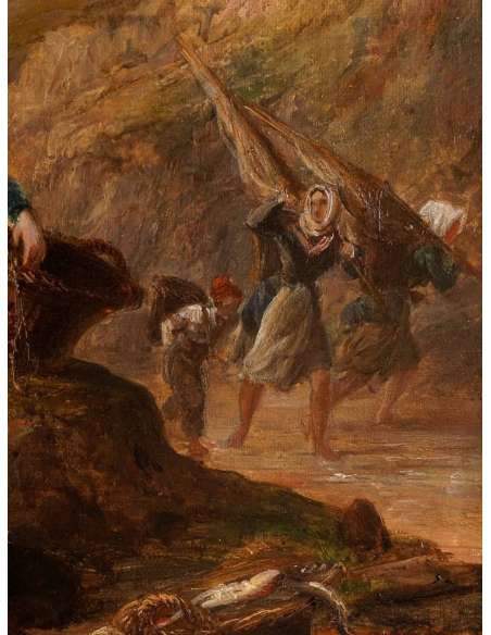 Alexandre-marie COLIN (1778- 1875) - The return of fishing, circa 1840 - Marine paintings-Bozaart