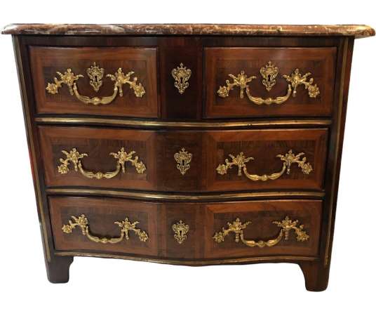 Louis XIV Period Chest Of Drawers In Veneer Wood Opening With 4 Drawers - Dressers