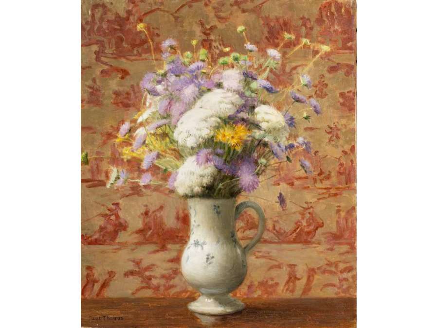 Paul THOMAS (1859 - 1910) - Bouquet de fleurs. - Tableaux natures mortes