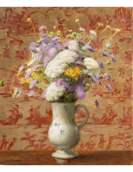 Paul THOMAS (1859 - 1910) - Bouquet de fleurs. - Tableaux natures mortes-Bozaart