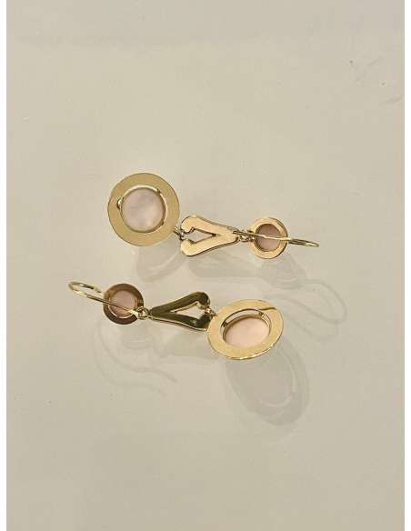 Gold And Cameo Earrings - Earrings-Bozaart