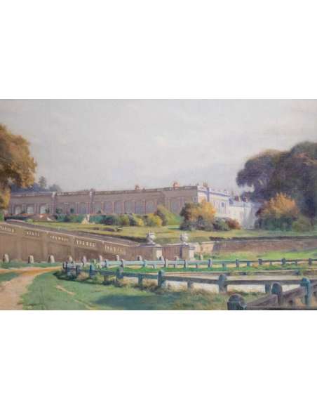 Louis Auguste LOUSTAUNAU ( 1846 – 1898)  - « Vue du jardin de Versailles et du grand Trianon - Tableaux paysages-Bozaart