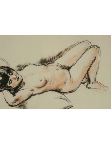 Alexandre LIPPMANN (1881 – 1960) - "Kiki of Montparnasse" - Watercolors-Bozaart