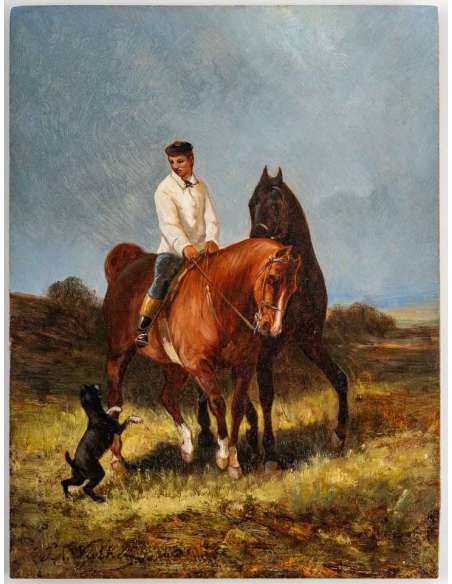 James Alexander WALKER (1831 – 1898) Britannique - La promenade - Tableaux autre genre-Bozaart