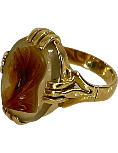 Agathe Gold And Cameo Ring - rings-Bozaart