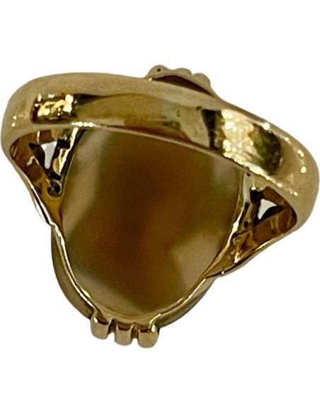 Agathe Gold And Cameo Ring - rings-Bozaart