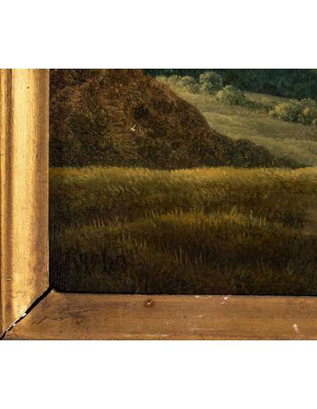 Adolphe ROEHN (1780, 1867) - Military camp in front of a castle - Circa 1820. - Paintings of another kind Adolphe ROEHN (1780, 1867) - Military camp in front of a castle - Circa 1820. - Paintings of another kind-Bozaart
