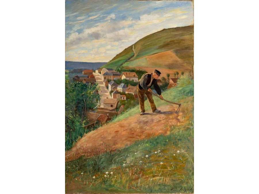 René  VAUQUELIN ( Elbeuf, 1854 -Dignes, 1941) - Travaux aux champs.