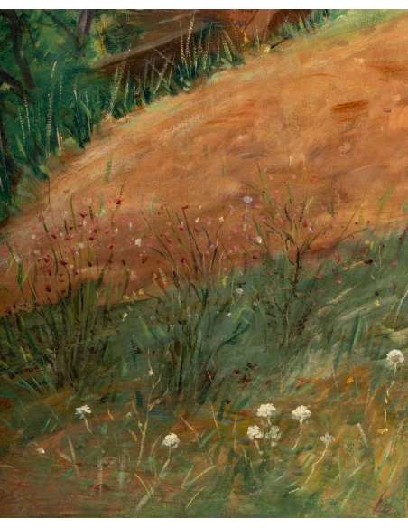 René VAUQUELIN ( Elbeuf, 1854 -Dignes, 1941) - Travaux aux champs. - Tableaux paysages-Bozaart
