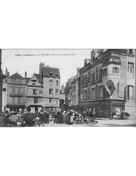 Fernand PIET (Paris, 1869 – Paris, 1942) - « Vannes - La place du marché » 1903. - Tableaux scènes de genre-Bozaart