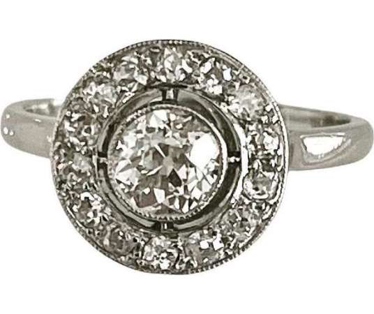 Art Deco Platinum And Diamond Ring - rings