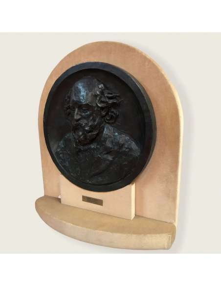 Portrait Of Cézanne By Renoir / Guino Bronze XXth Century Double Certificate - Old Bronzes-Bozaart