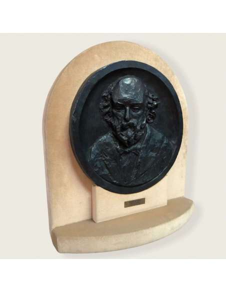 Portrait Of Cézanne By Renoir / Guino Bronze XXth Century Double Certificate - Old Bronzes-Bozaart