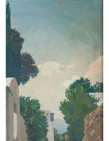 Joseph Jean Marius AVY (Marseille 1871 – Paris 1939)- Capri- Daté 1920. - Gouaches-Bozaart
