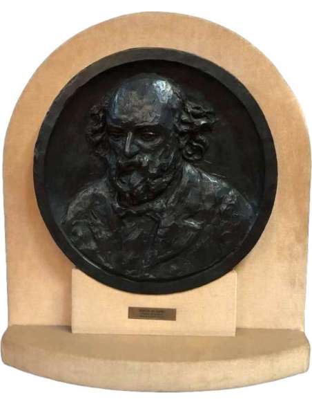 Portrait Of Cézanne By Renoir / Guino Bronze XXth Century Double Certificate - Old Bronzes-Bozaart