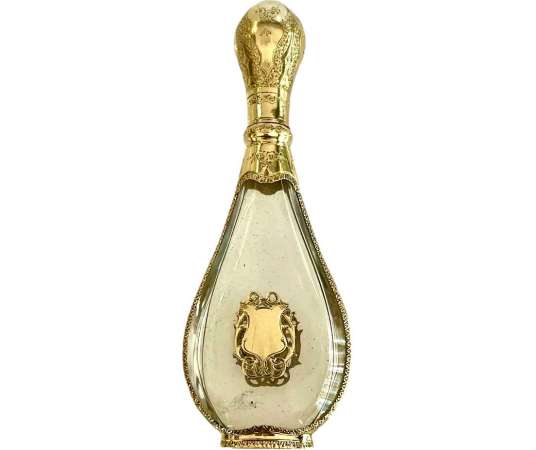 XIXth Century Crystal And Gold Perfume Bottle - fans